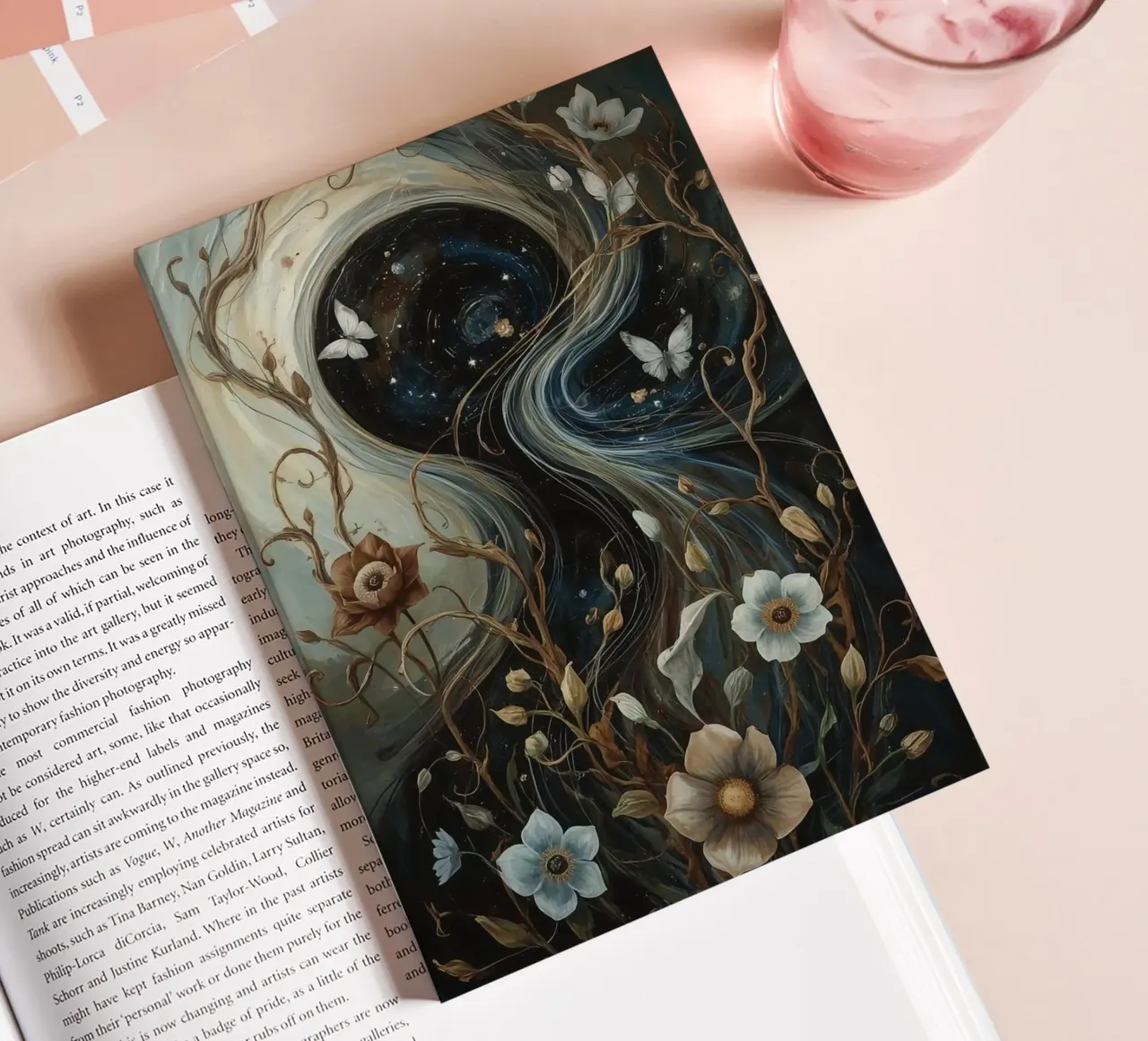 Cosmic Swirl with Flora and Fauna notebook by DesignDoodle