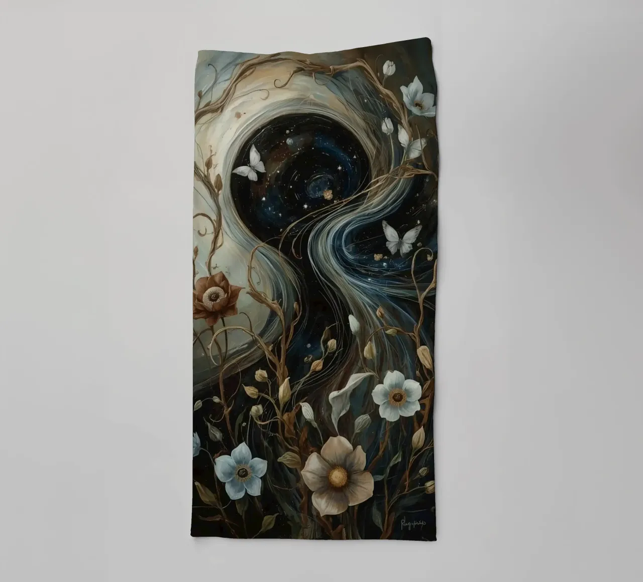 Cosmic Swirl with Flora and Fauna towel by DesignDoodle