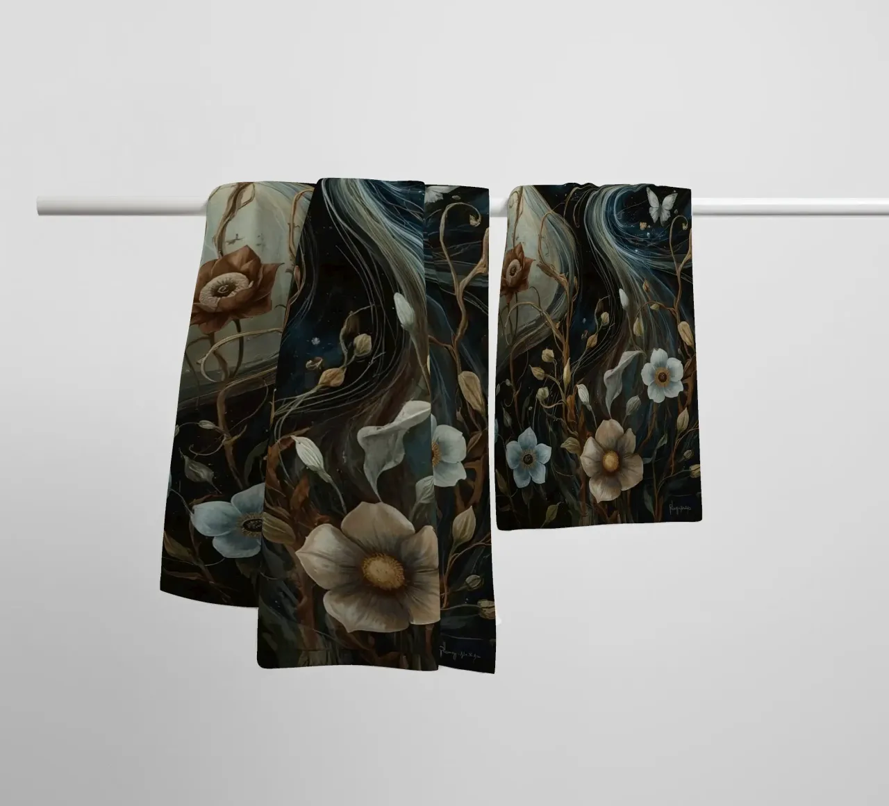 Cosmic Swirl with Flora and Fauna towel by DesignDoodle