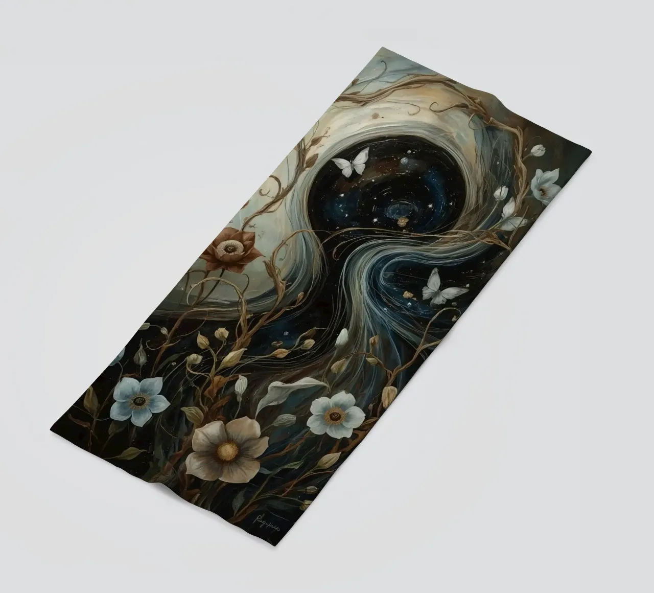 Vortice cosmico con Flora e Fauna telo mare da DesignDoodle