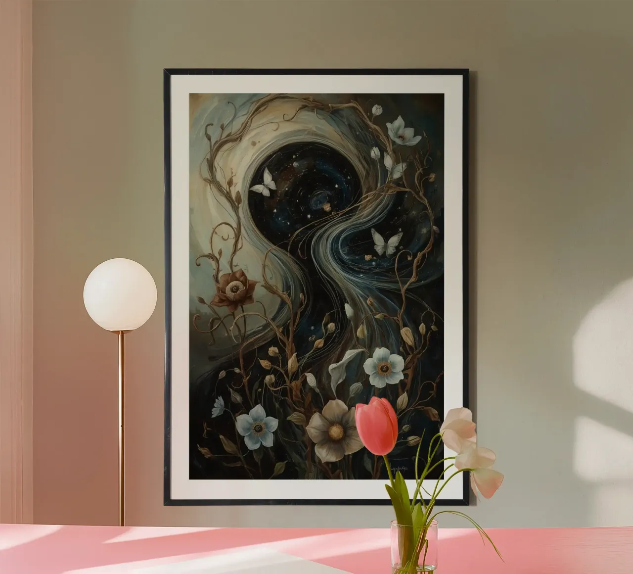 Vortice cosmico con Flora e Fauna carta hahnemühle da DesignDoodle