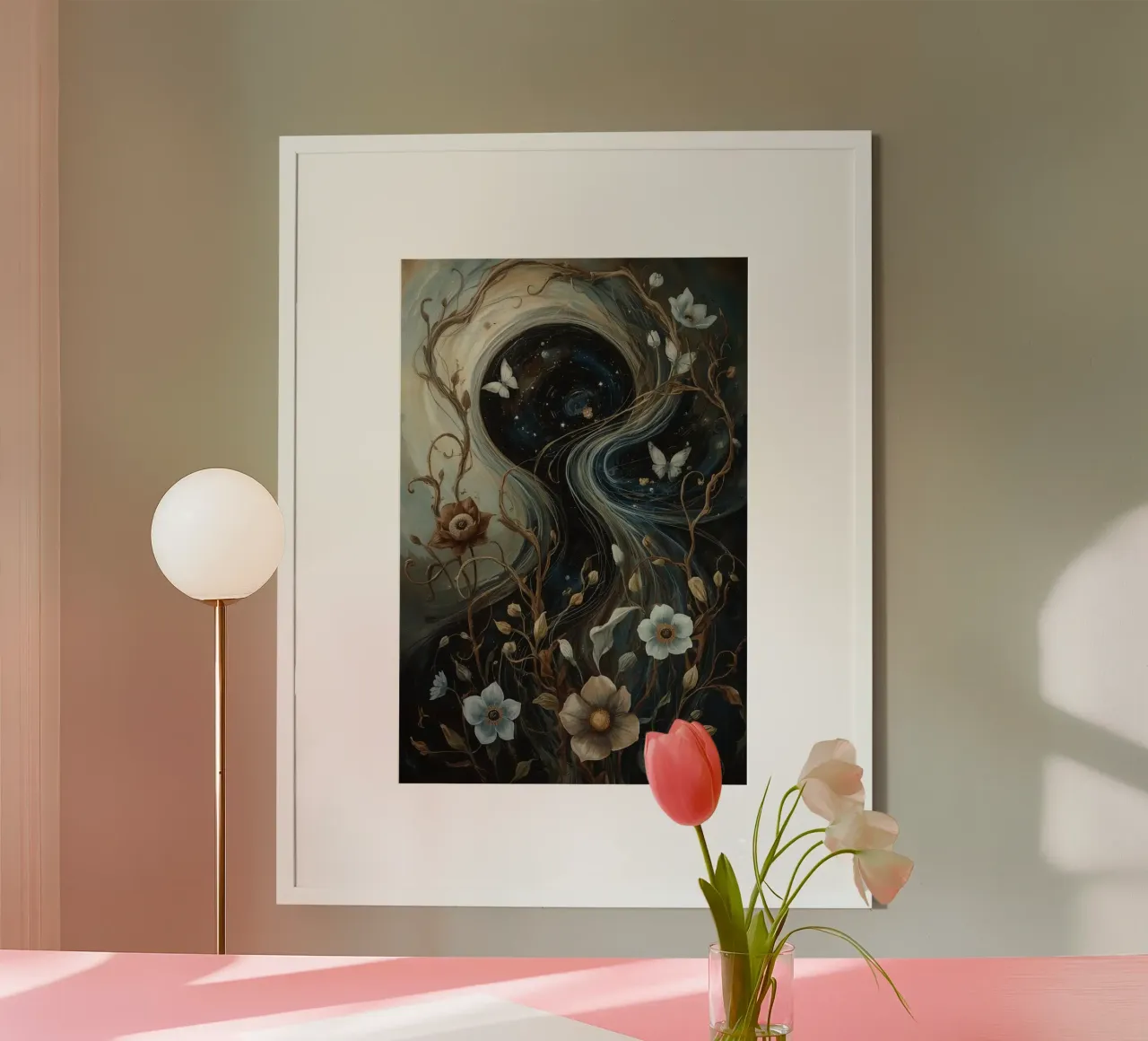 Vortice cosmico con Flora e Fauna carta hahnemühle da DesignDoodle