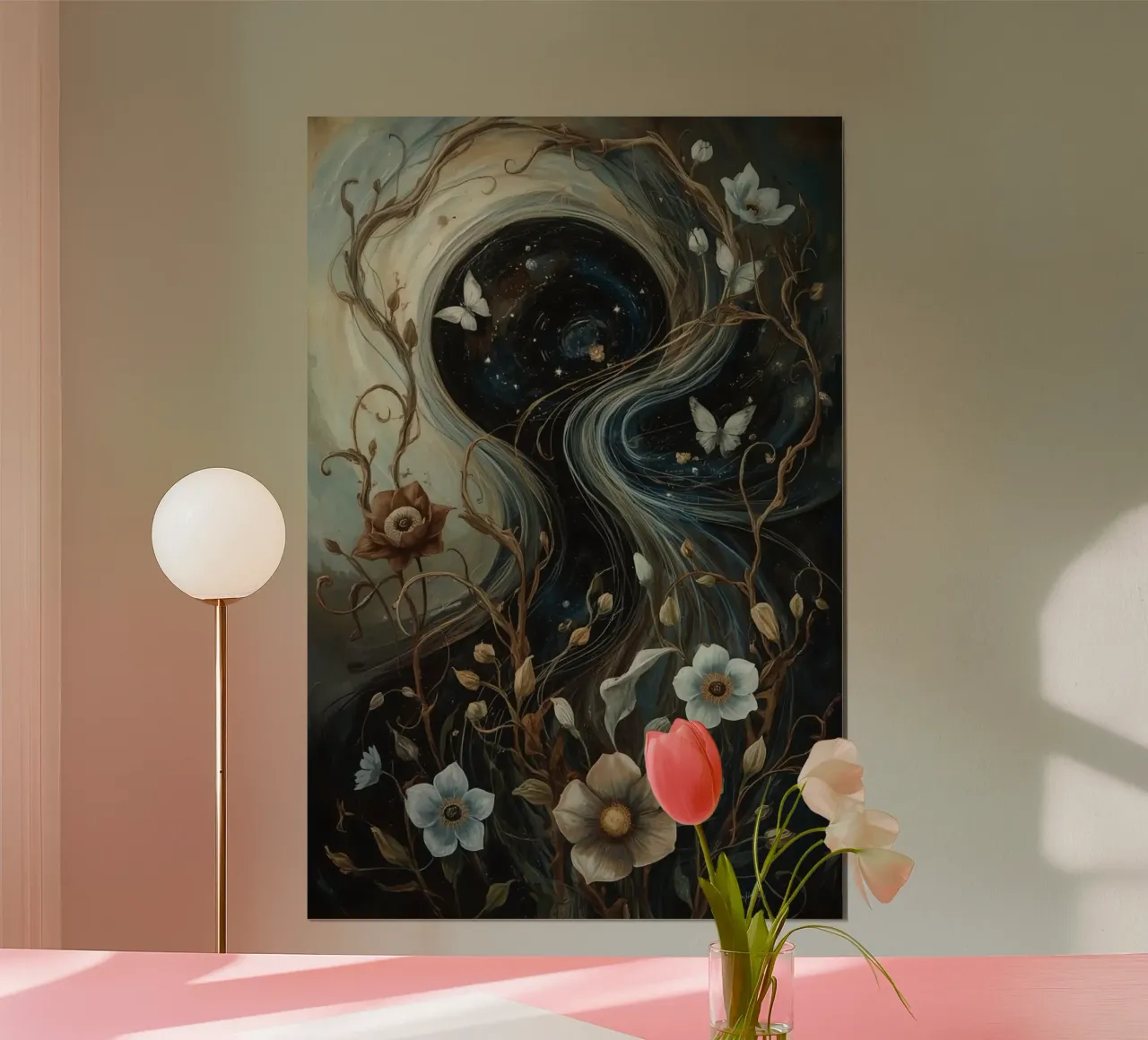 Vortice cosmico con Flora e Fauna carta hahnemühle da DesignDoodle