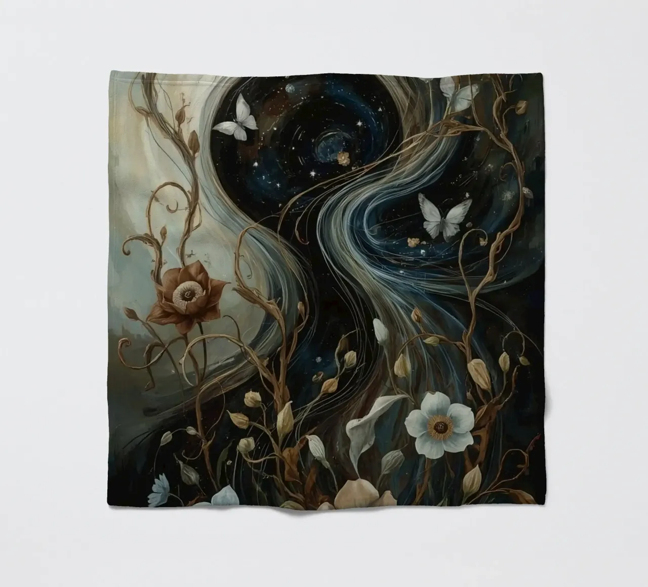 Vortice cosmico con Flora e Fauna coperta in pile da DesignDoodle
