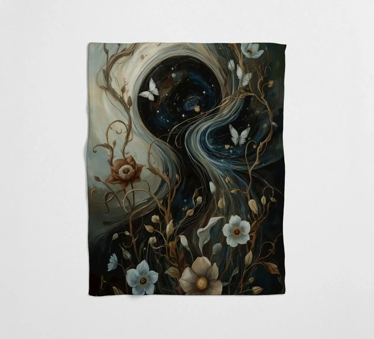 Vortice cosmico con Flora e Fauna coperta in pile da DesignDoodle