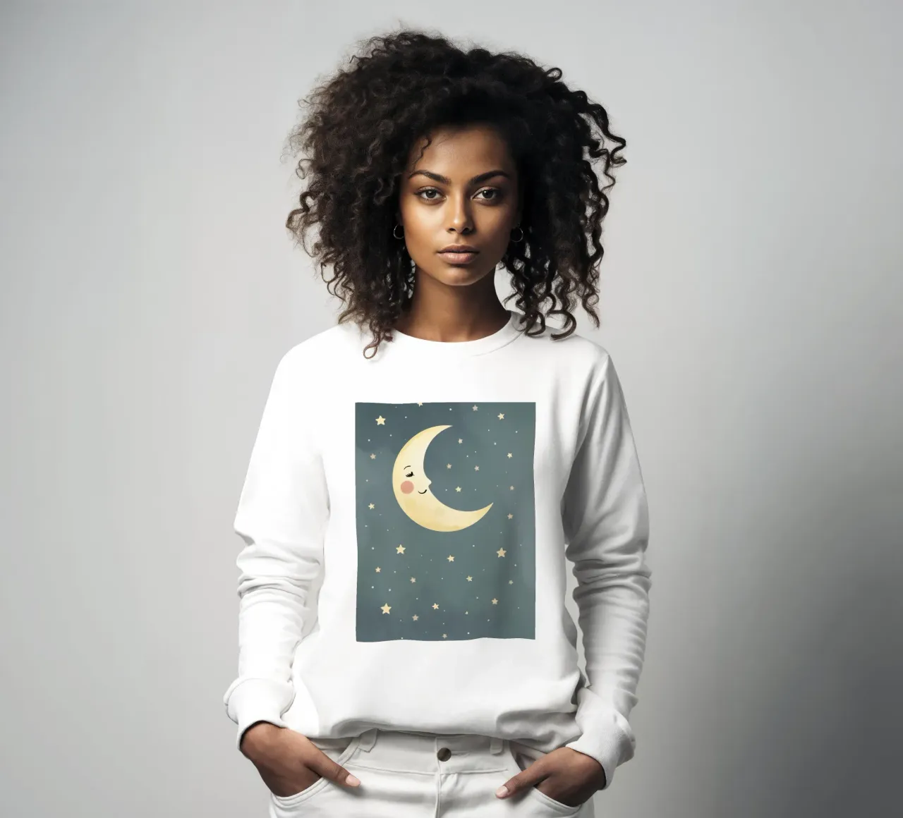 Mezzaluna e stelle addormentate felpa da DesignDoodle