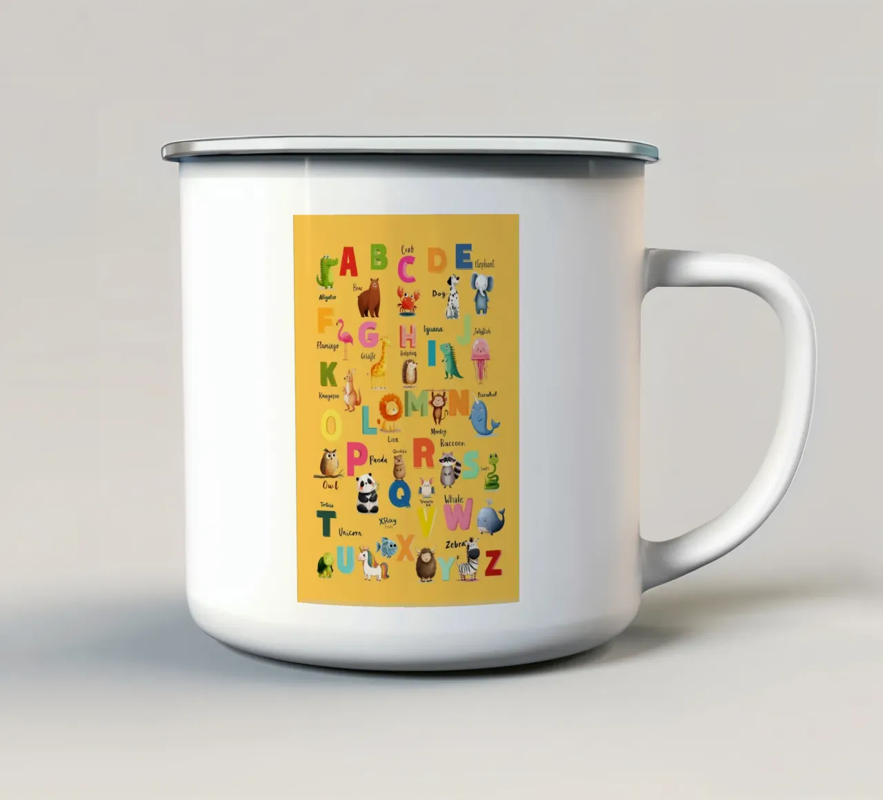 Alphabet Zoo tazza in smalto da Kiara