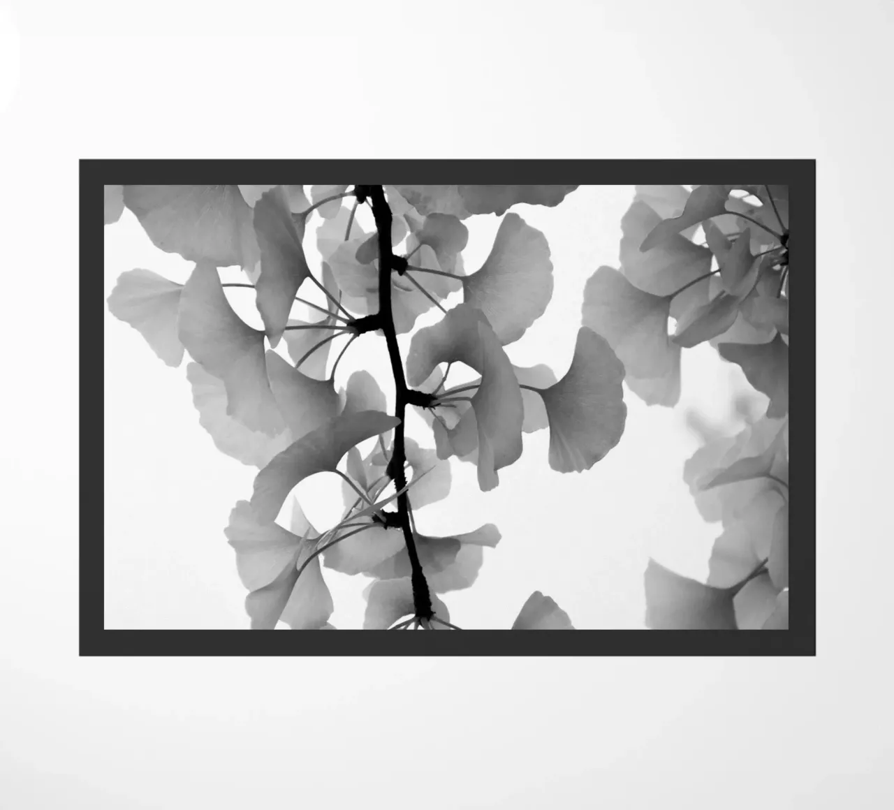 foglie di ginkgo bianche e nere zerbino da Studio Nahili