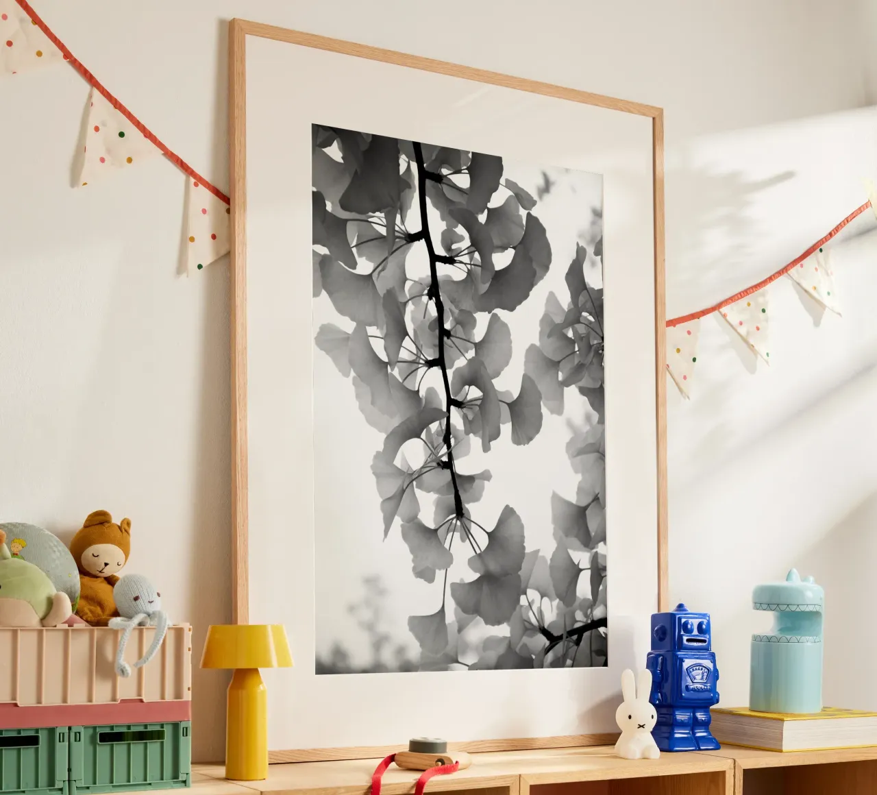 foglie di ginkgo bianche e nere carta hahnemühle da Studio Nahili