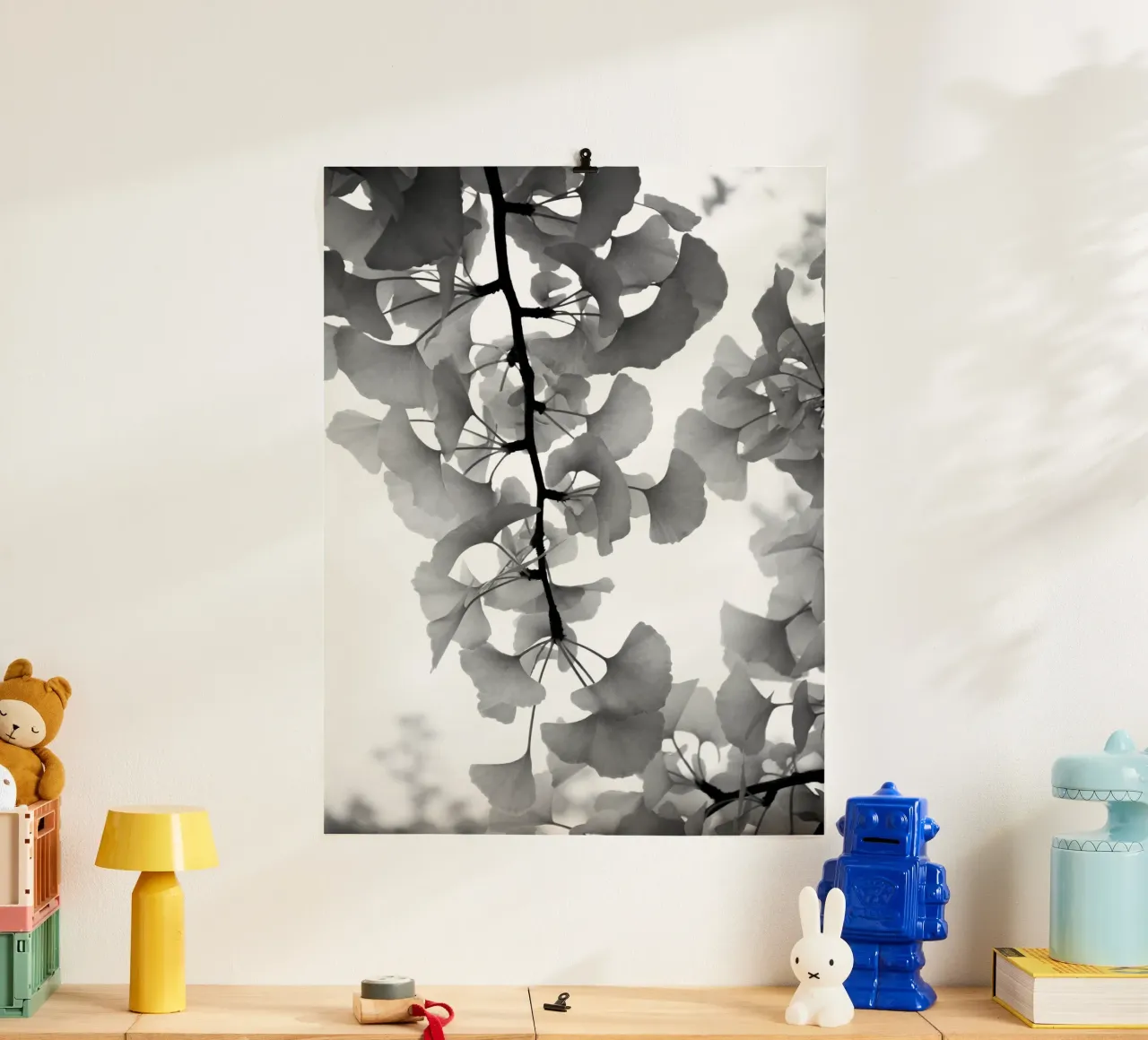 foglie di ginkgo bianche e nere carta hahnemühle da Studio Nahili