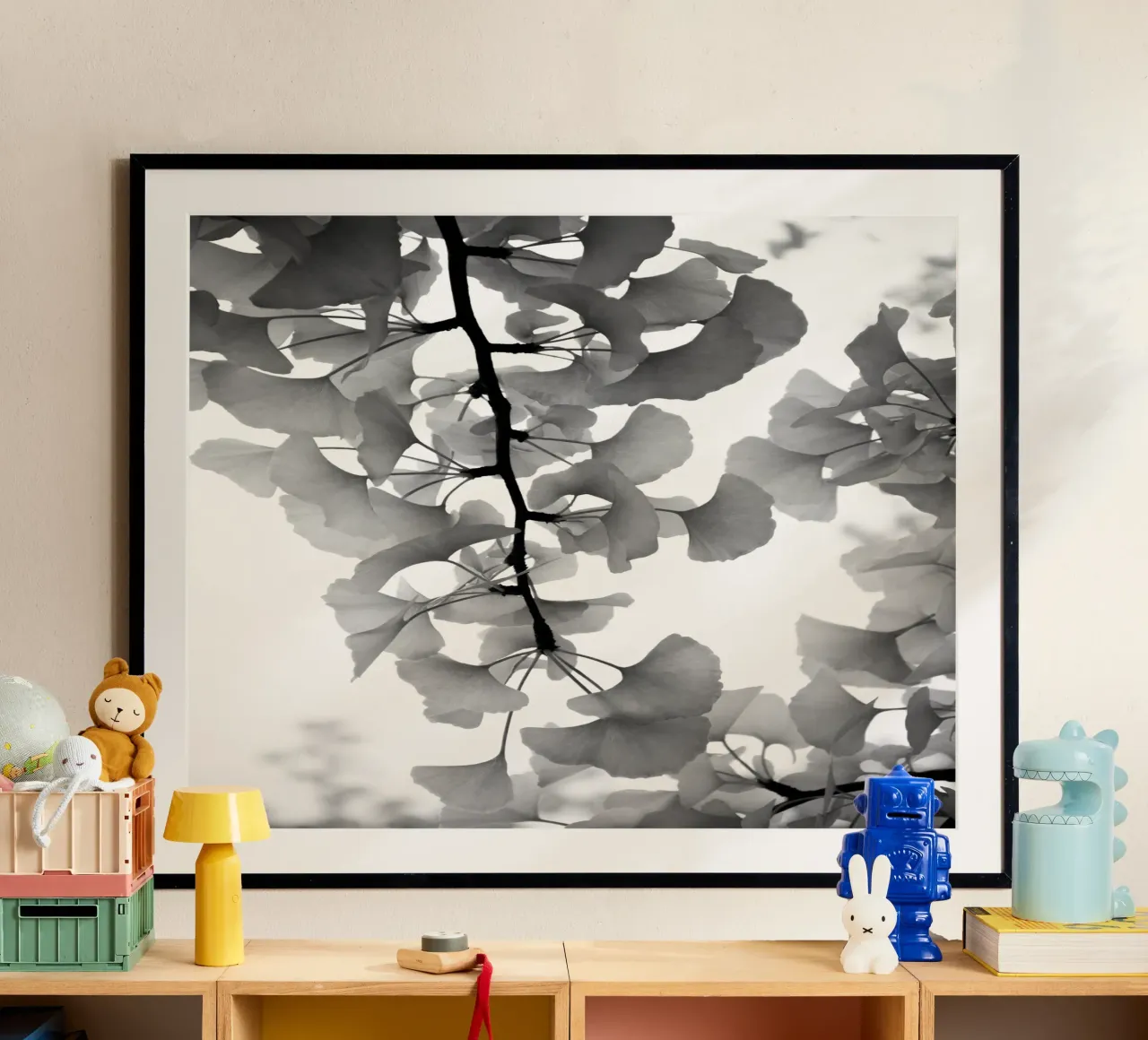 foglie di ginkgo bianche e nere carta hahnemühle da Studio Nahili