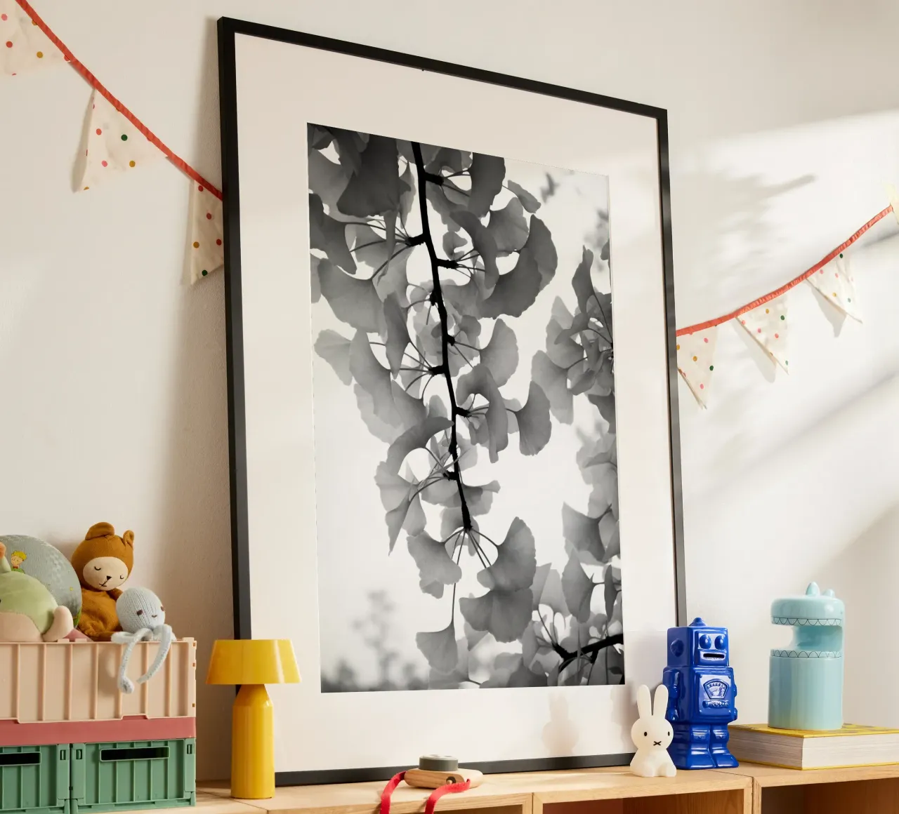 foglie di ginkgo bianche e nere carta hahnemühle da Studio Nahili