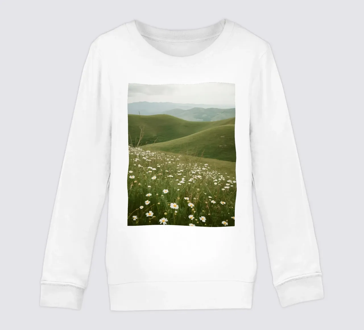 Campo di margherite con colline ondulate felpa bambino da DesignDoodle