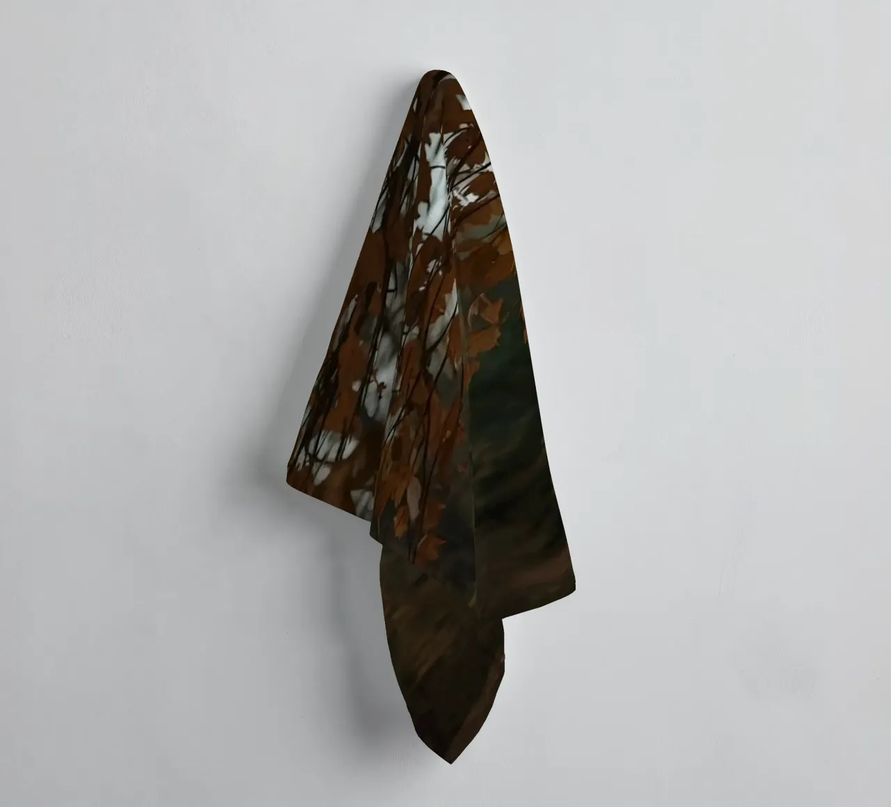 Forest Path with Autumn Foliage and Hanging Lanterns towel by DesignDoodle