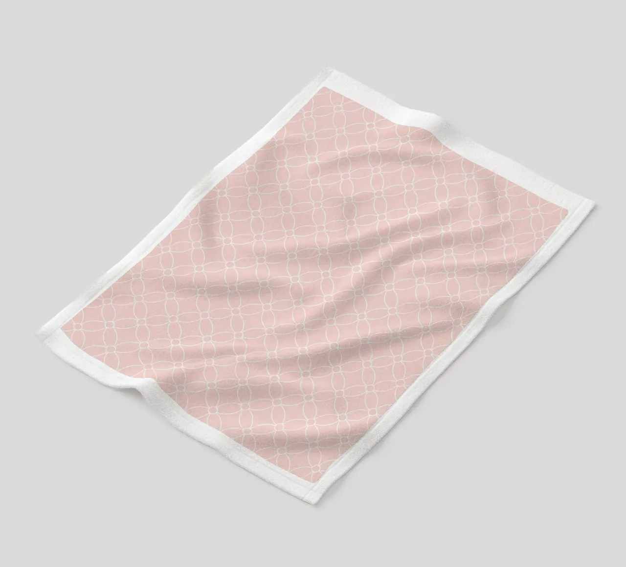 Geometric Simple Flowers Pattern | White on Dusty Blush fleece blanket by Beauty in Simplicity