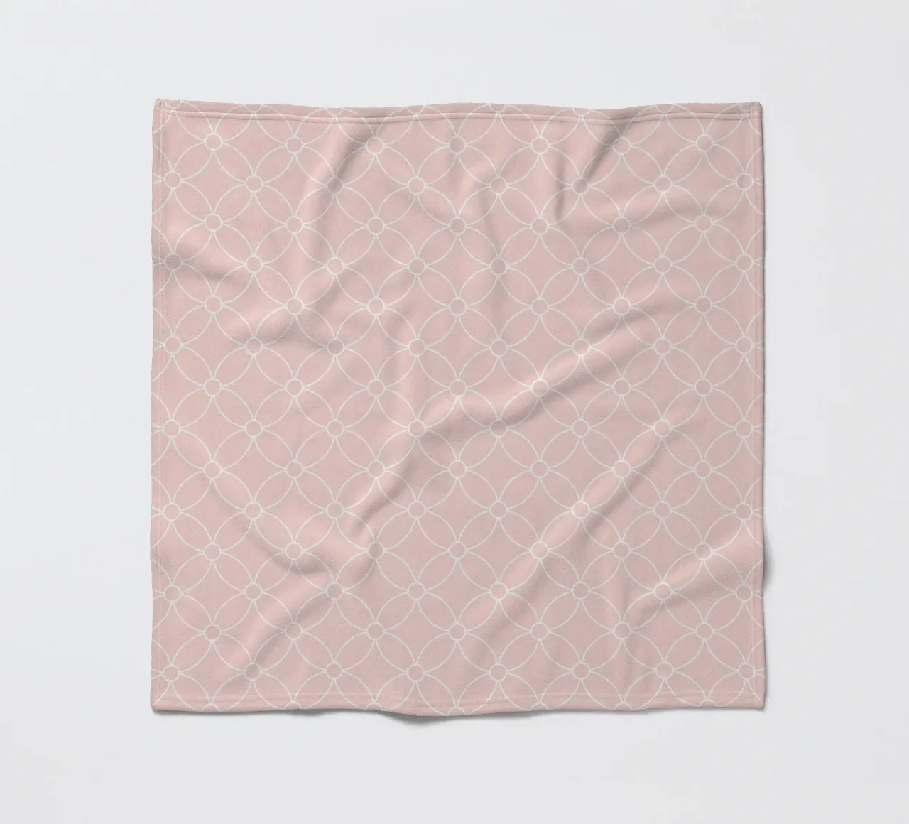 Geometric Simple Flowers Pattern | White on Dusty Blush fleece blanket by Beauty in Simplicity