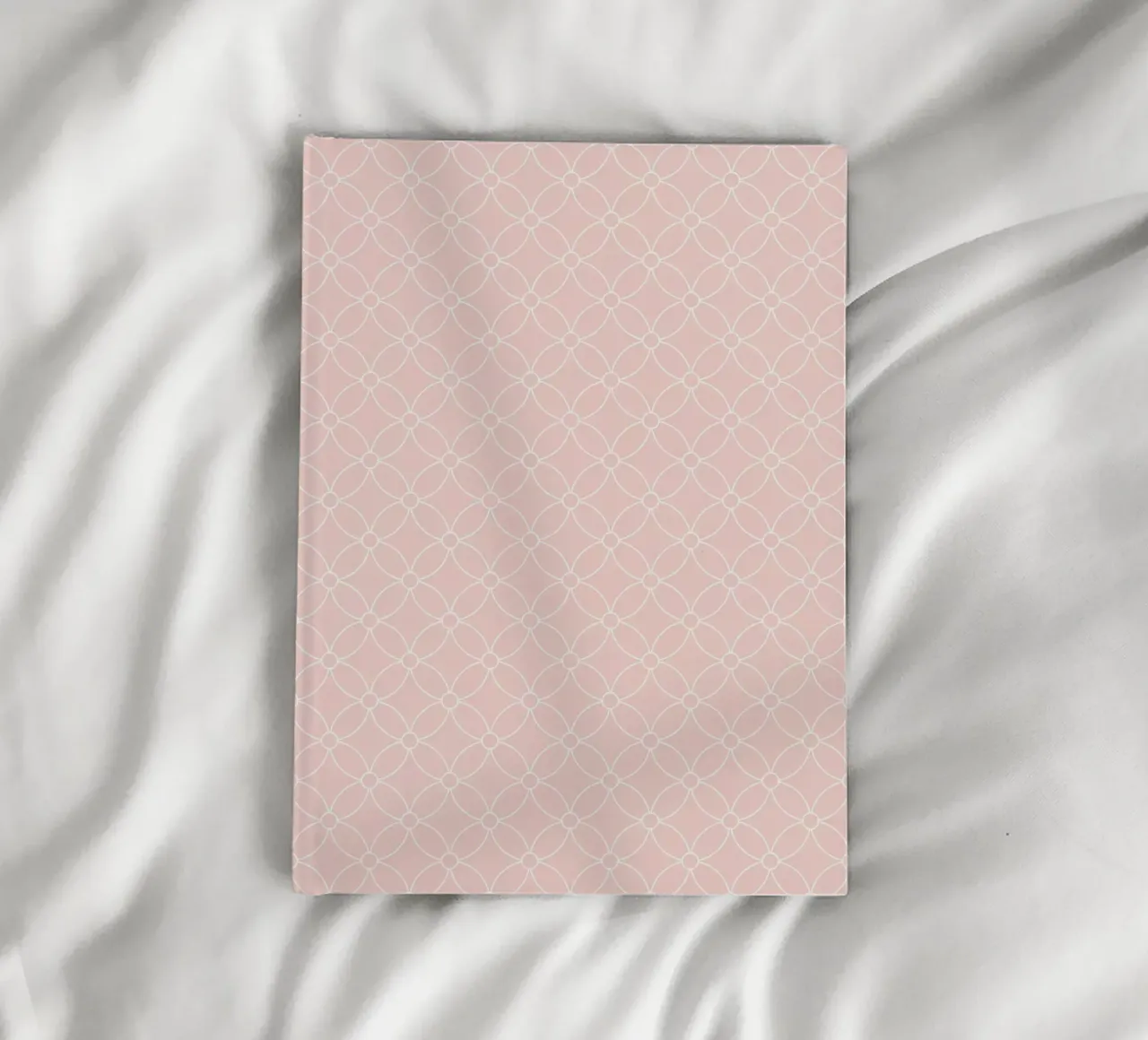 Geometric Simple Flowers Pattern | White on Dusty Blush notebook by Beauty in Simplicity