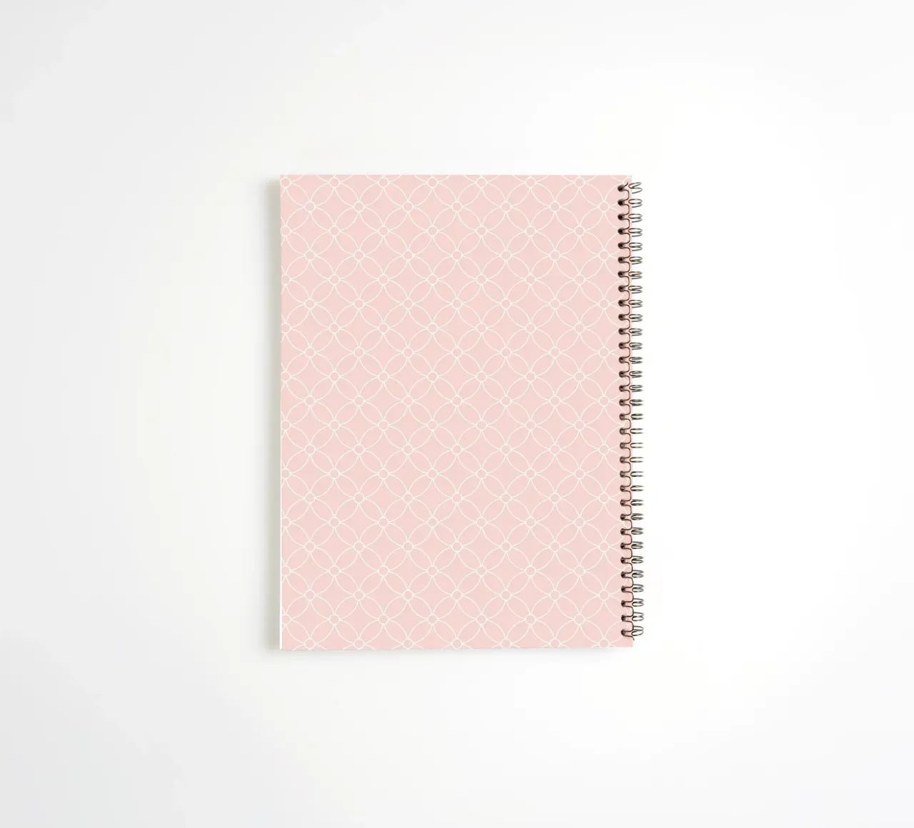 Geometric Simple Flowers Pattern | White on Dusty Blush spiral notebook by Beauty in Simplicity
