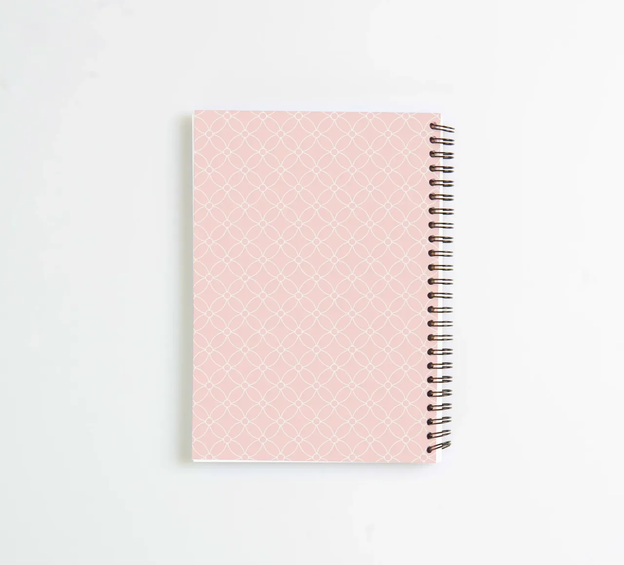 Geometric Simple Flowers Pattern | White on Dusty Blush spiral notebook by Beauty in Simplicity