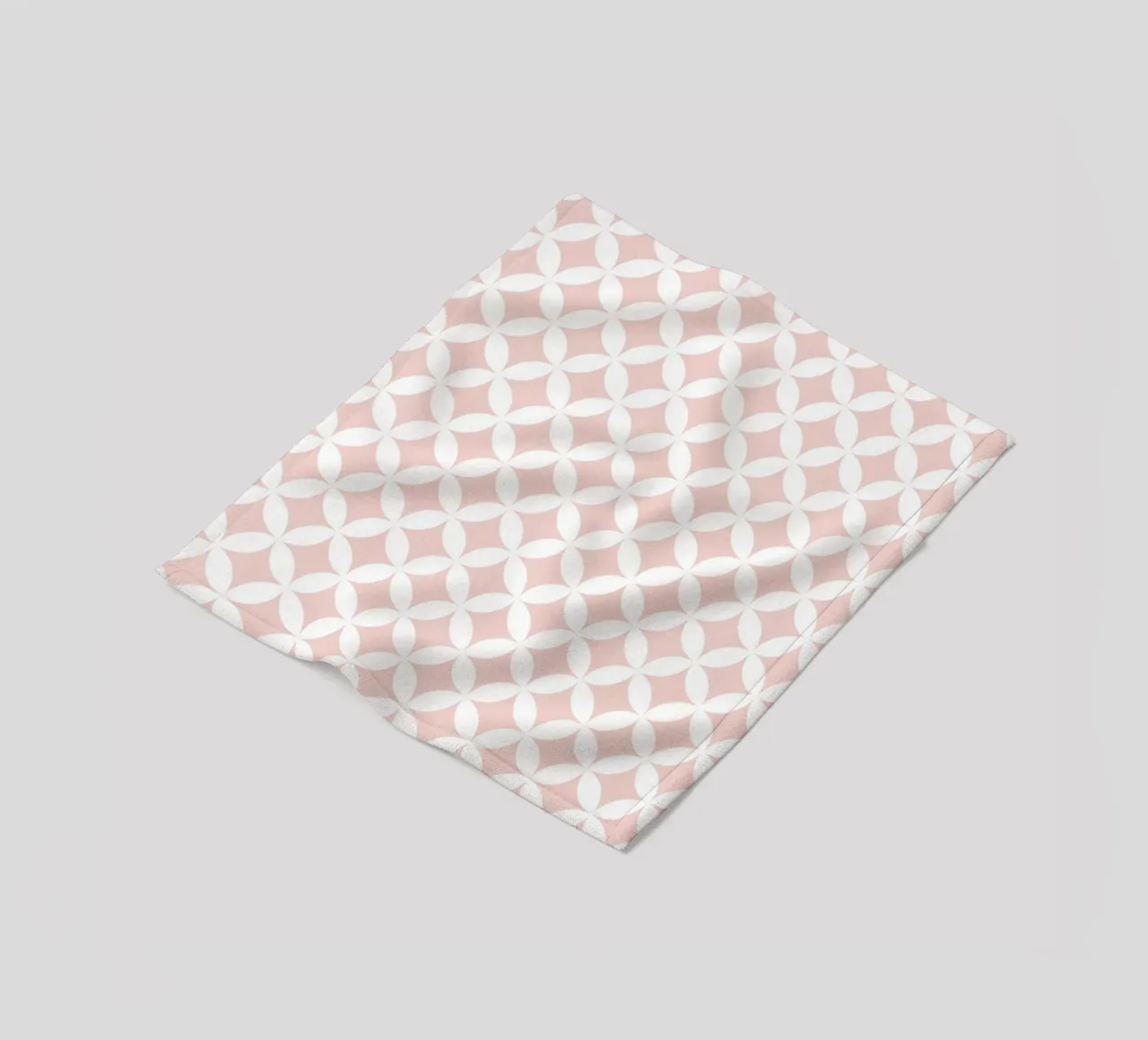 Motif géométrique minimal de fleurs 2 | Blanc sur Dusty Blush plaid polaire de Beauty in Simplicity