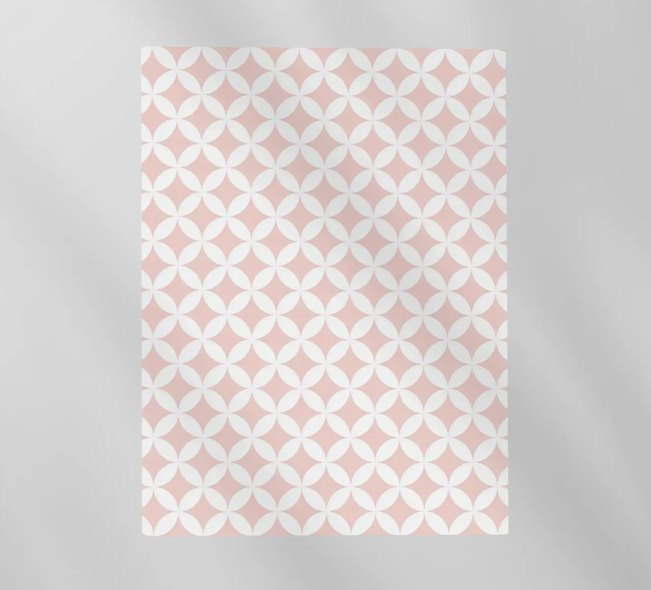 Minimal Geometric Flower Pattern 2 | White on Dusty Blush lámina retroiluminada de Beauty in Simplicity
