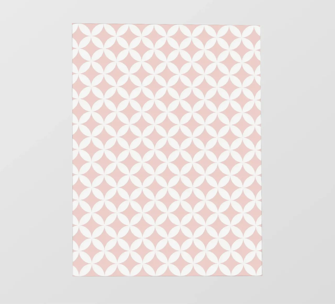 Minimal Geometric Flower Pattern 2 | White on Dusty Blush lámina retroiluminada de Beauty in Simplicity