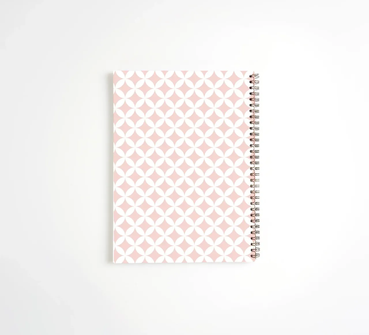 Minimal Geometric Flower Pattern 2 | White on Dusty Blush spiral notebook by Beauty in Simplicity