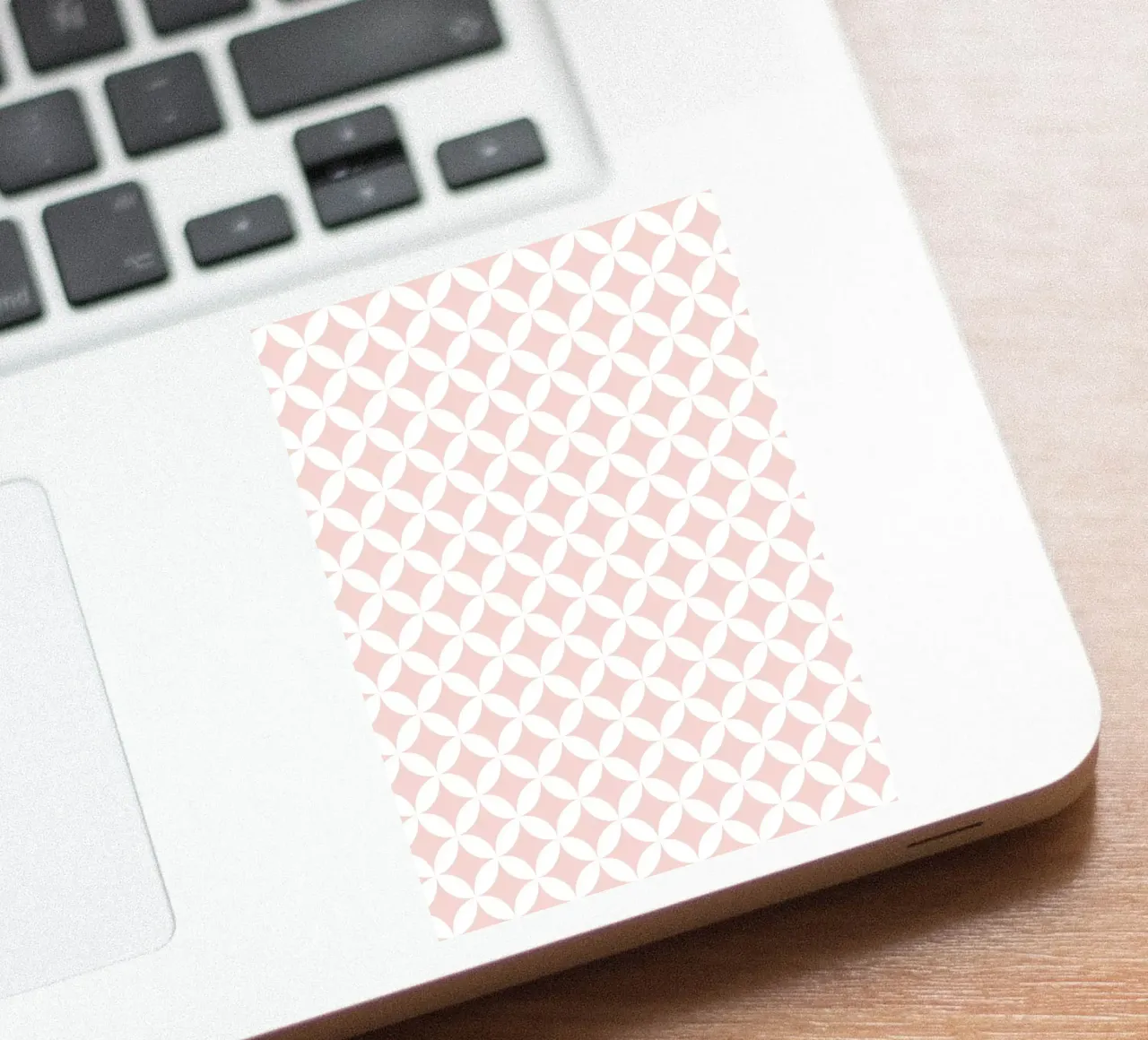 Minimal Geometric Flower Pattern 2 | White on Dusty Blush pegatina de Beauty in Simplicity