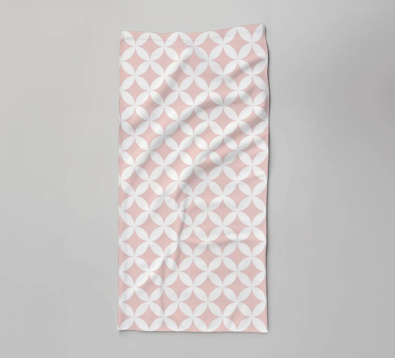 Minimal Geometric Flower Pattern 2 | White on Dusty Blush towel by Beauty in Simplicity