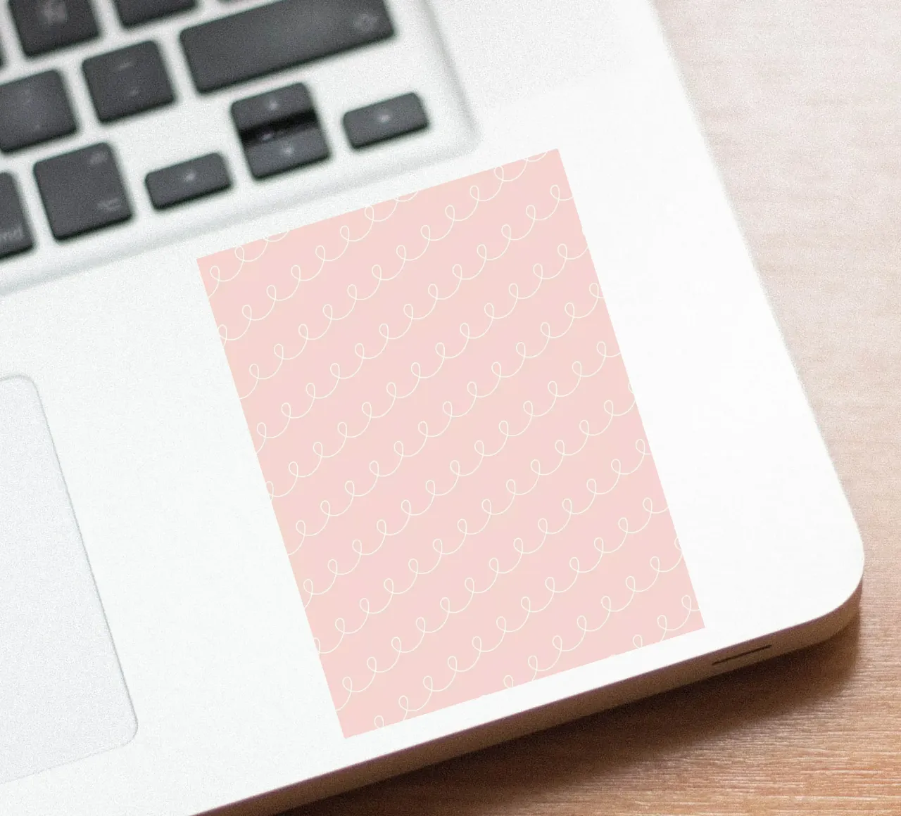 Minimal Geometric Looping Line Drawing | White on Dusty Pink pegatina de Beauty in Simplicity