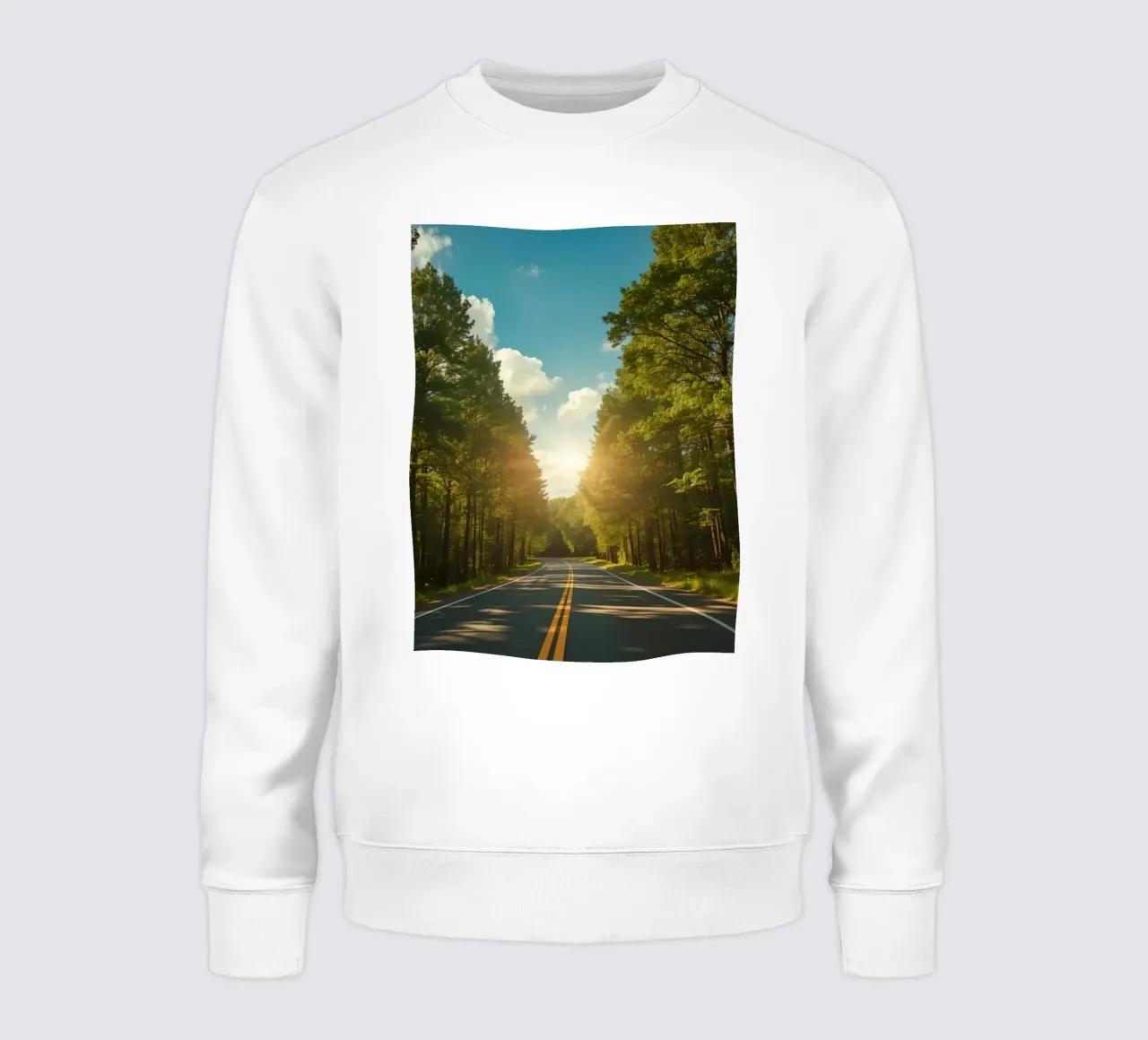 Strada forestale calma con sole splendente felpa da DesignDoodle