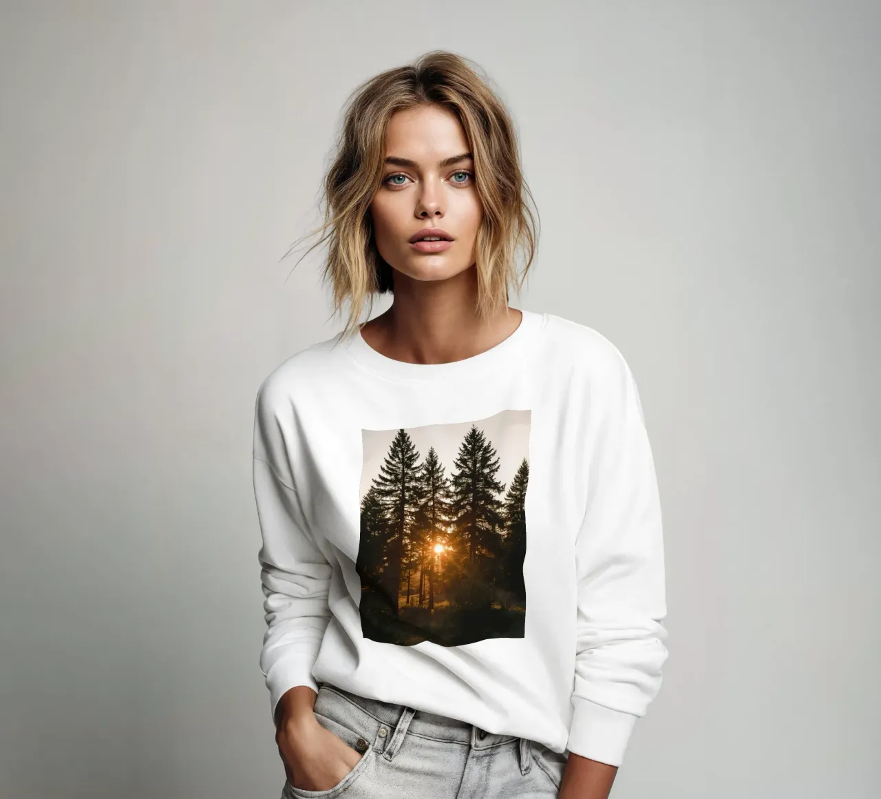 Foresta con Sunburst felpa da DesignDoodle