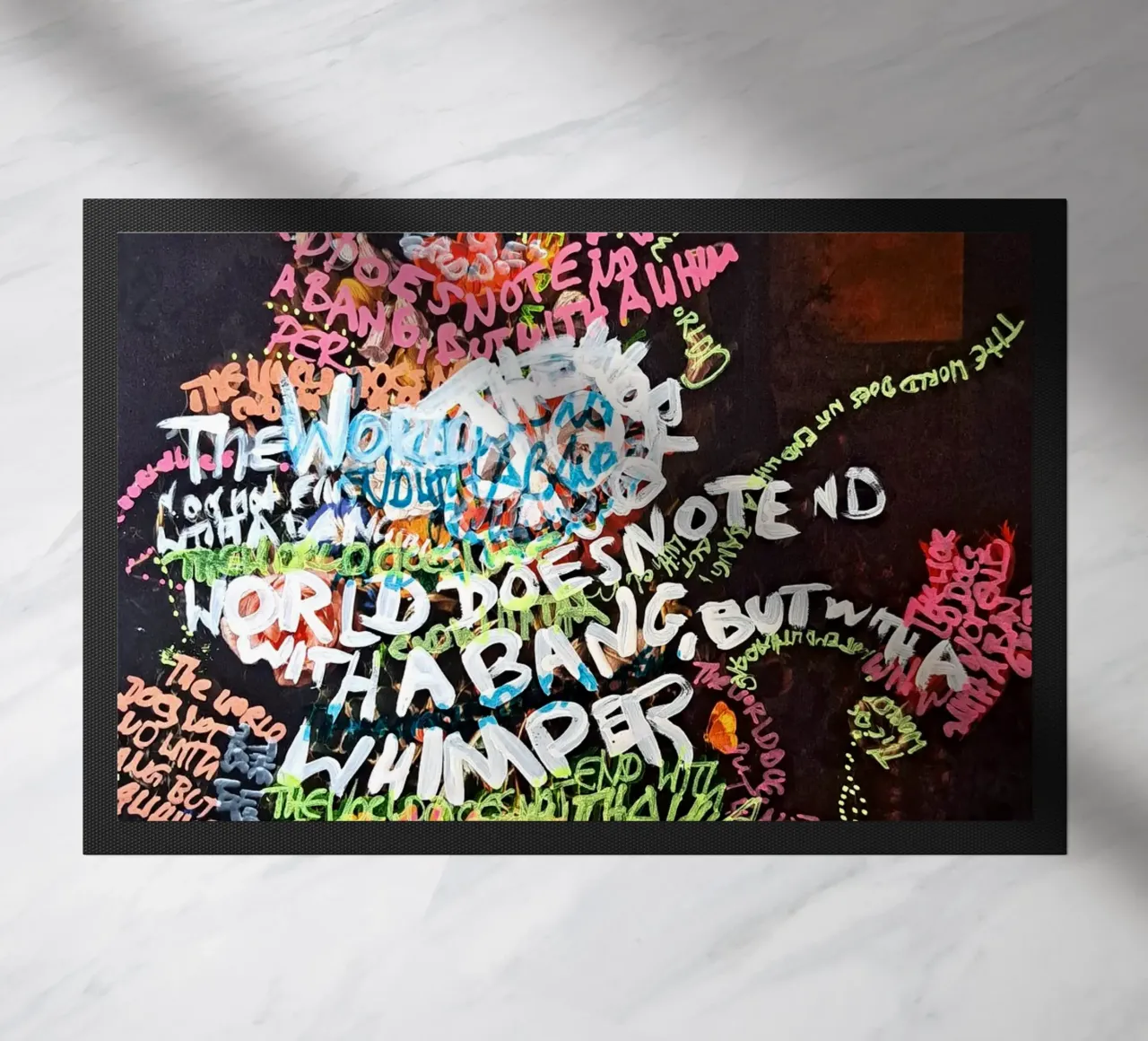 The world does not end with a bang, but with a whimper doormat by Trash is dada Official