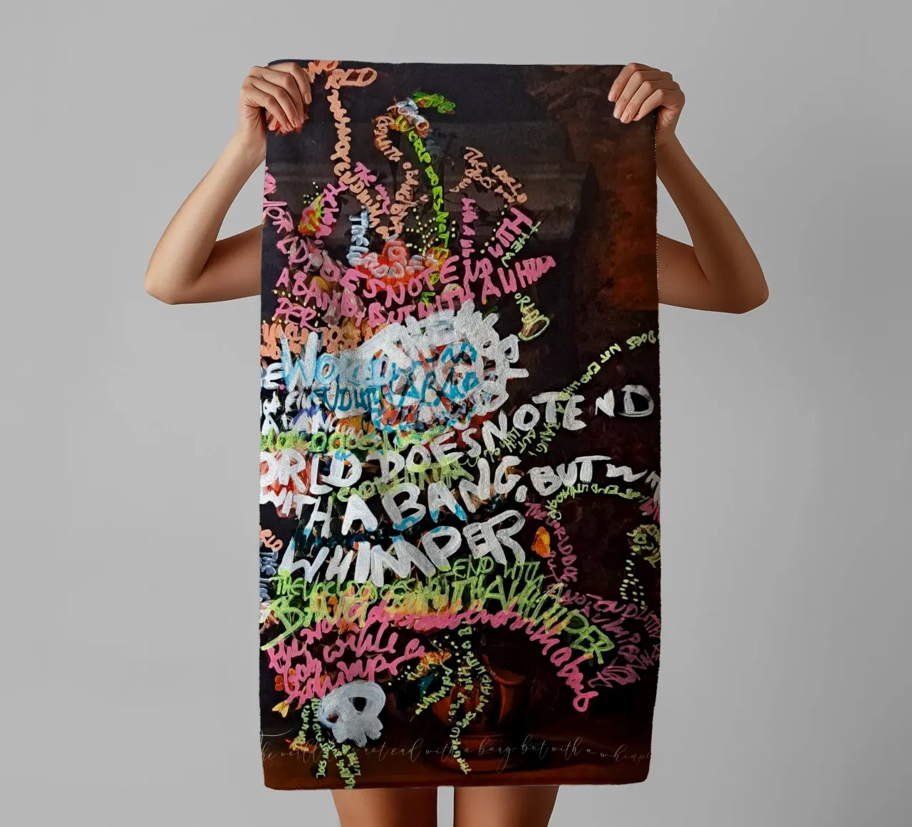 The world does not end with a bang, but with a whimper towel by Trash is dada Official