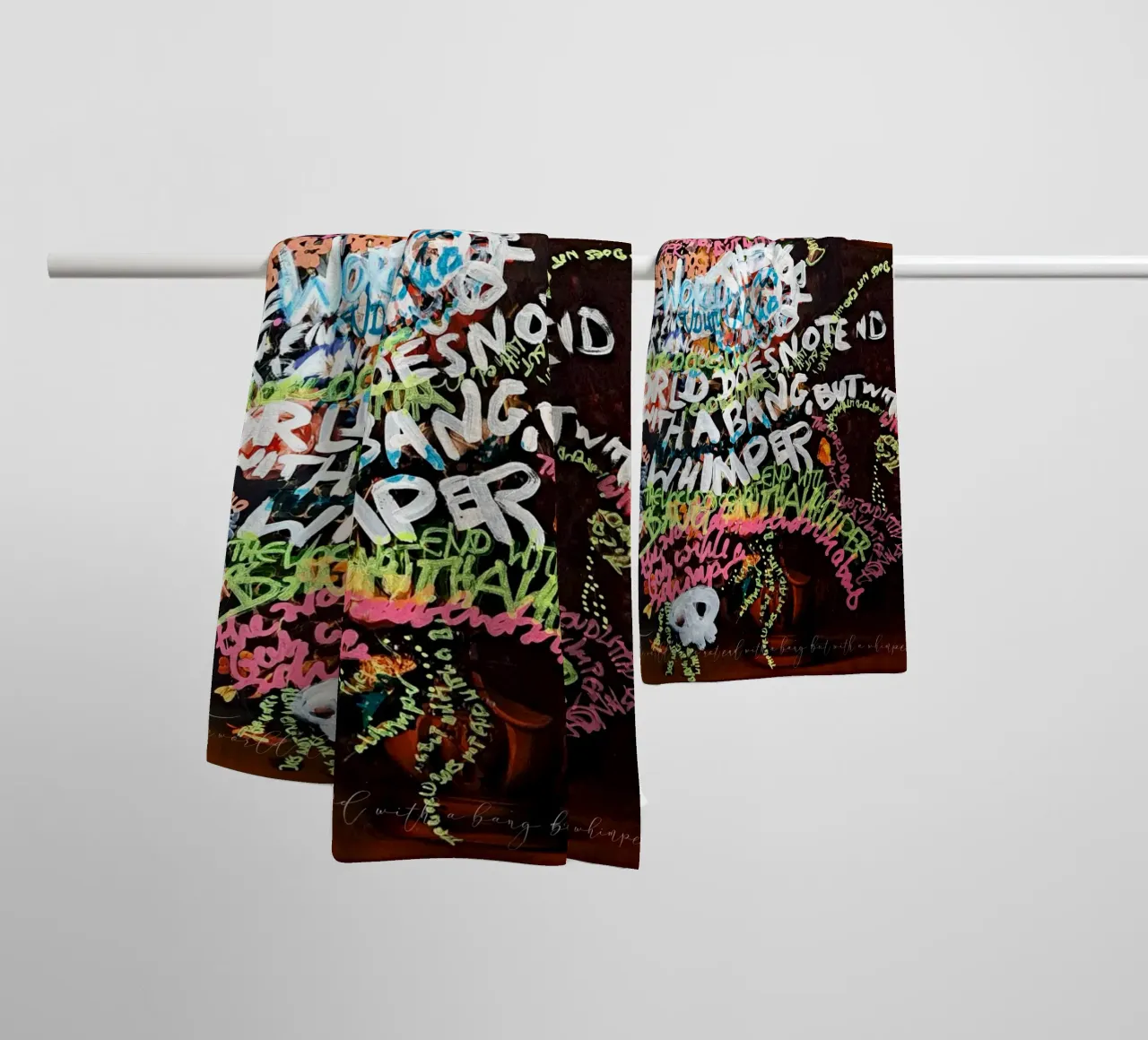 The world does not end with a bang, but with a whimper towel by Trash is dada Official
