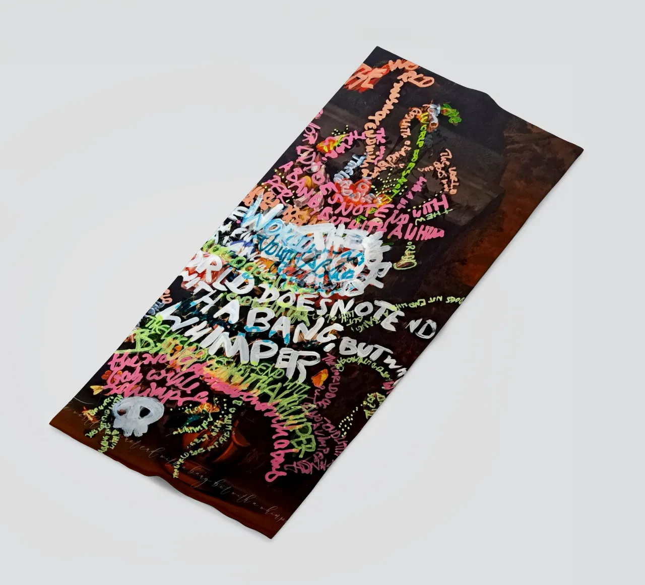 The world does not end with a bang, but with a whimper beach towel by Trash is dada Official