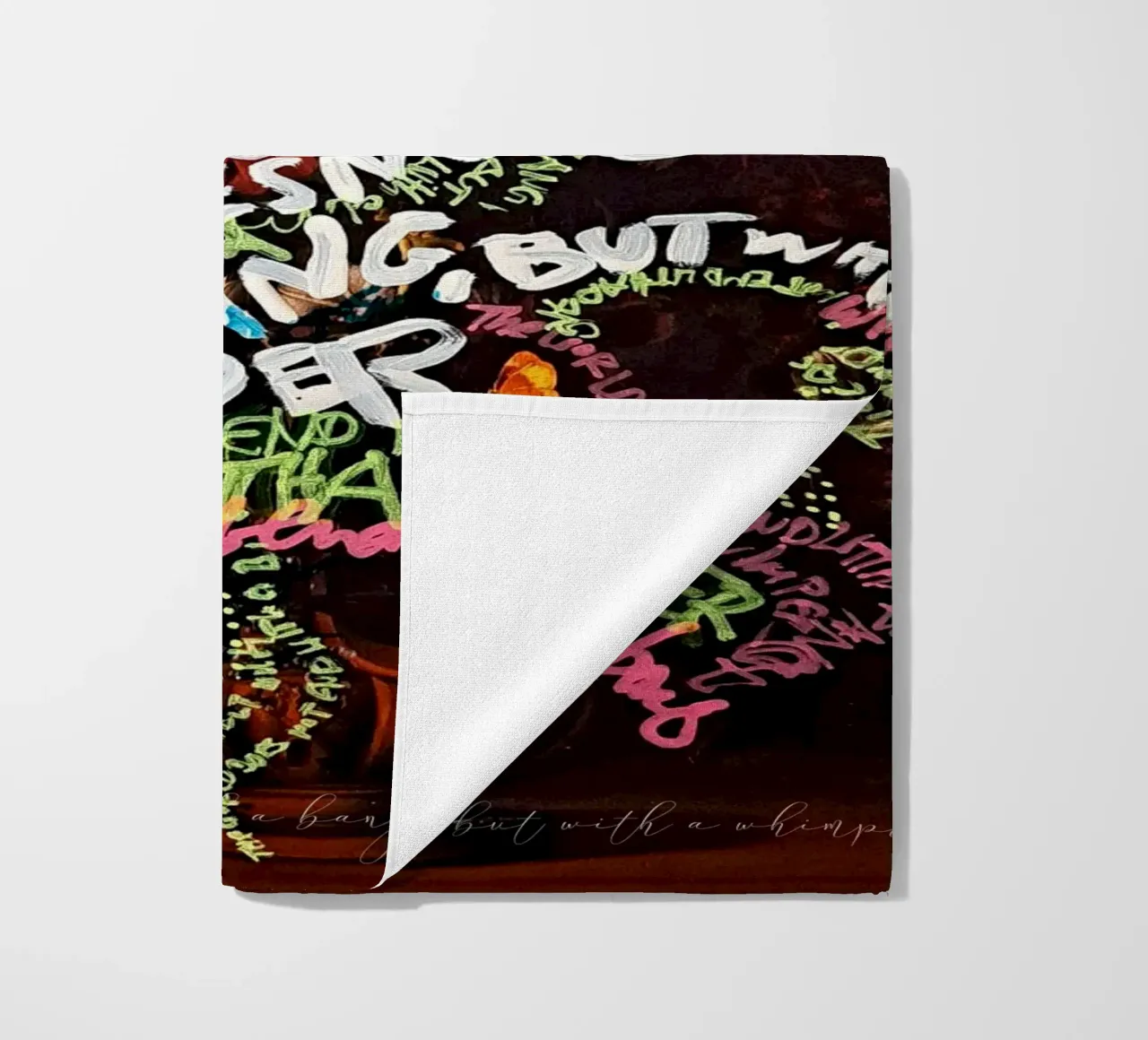 The world does not end with a bang, but with a whimper beach towel by Trash is dada Official