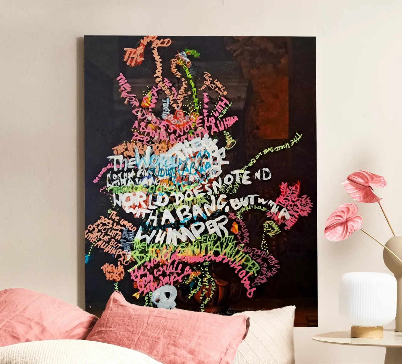 The world does not end with a bang, but with a whimper canvas by Trash is dada Official