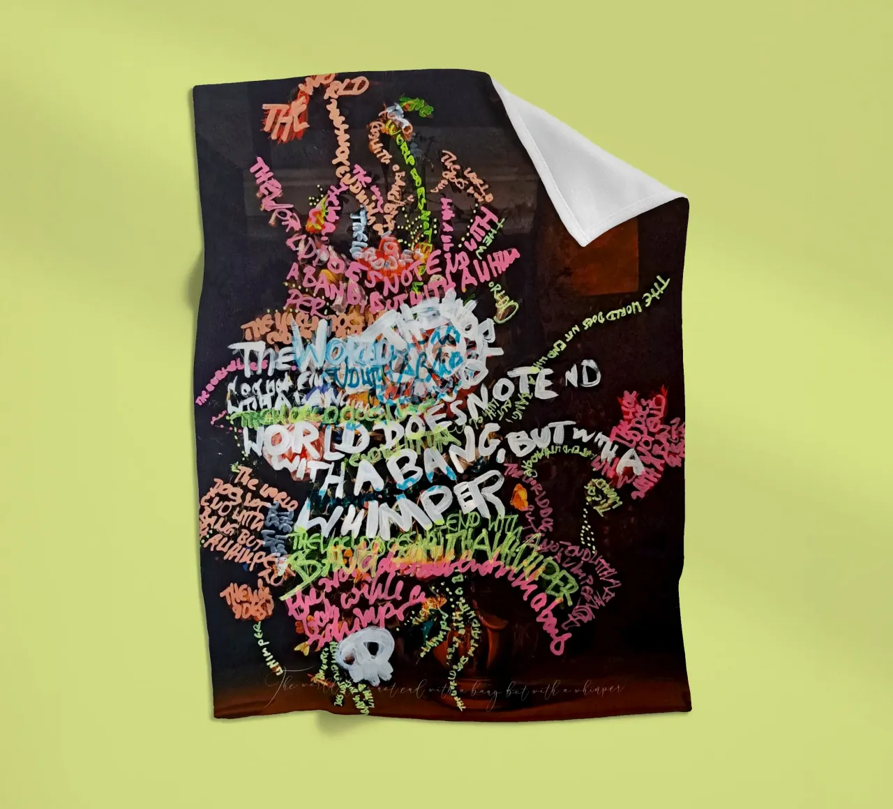 The world does not end with a bang, but with a whimper fleece blanket by Trash is dada Official