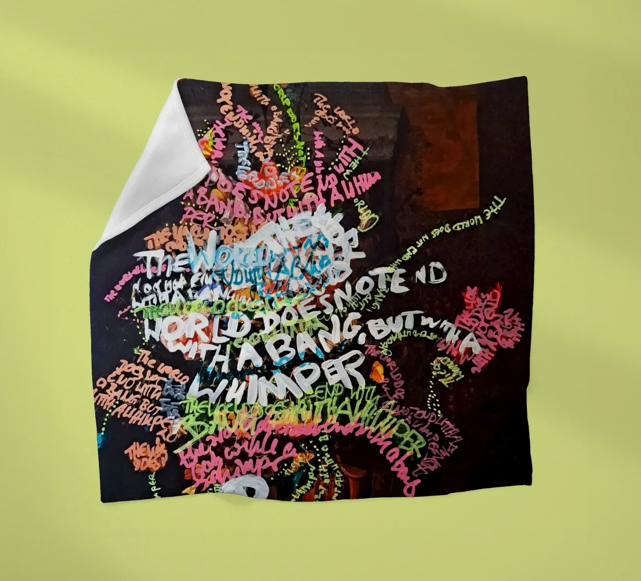 The world does not end with a bang, but with a whimper fleece blanket by Trash is dada Official