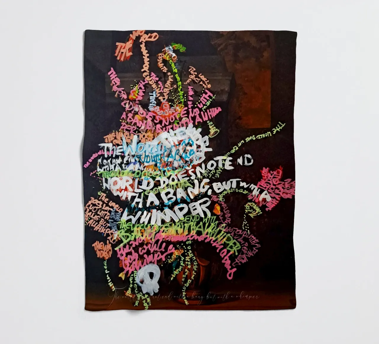 The world does not end with a bang, but with a whimper fleece blanket by Trash is dada Official