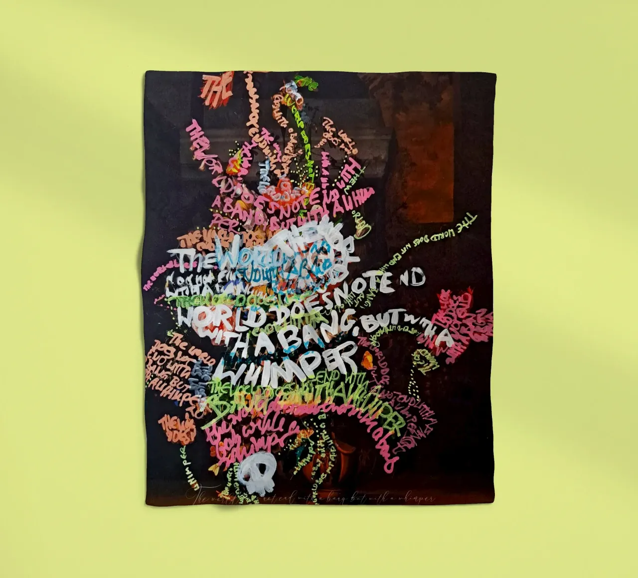 The world does not end with a bang, but with a whimper fleece blanket by Trash is dada Official