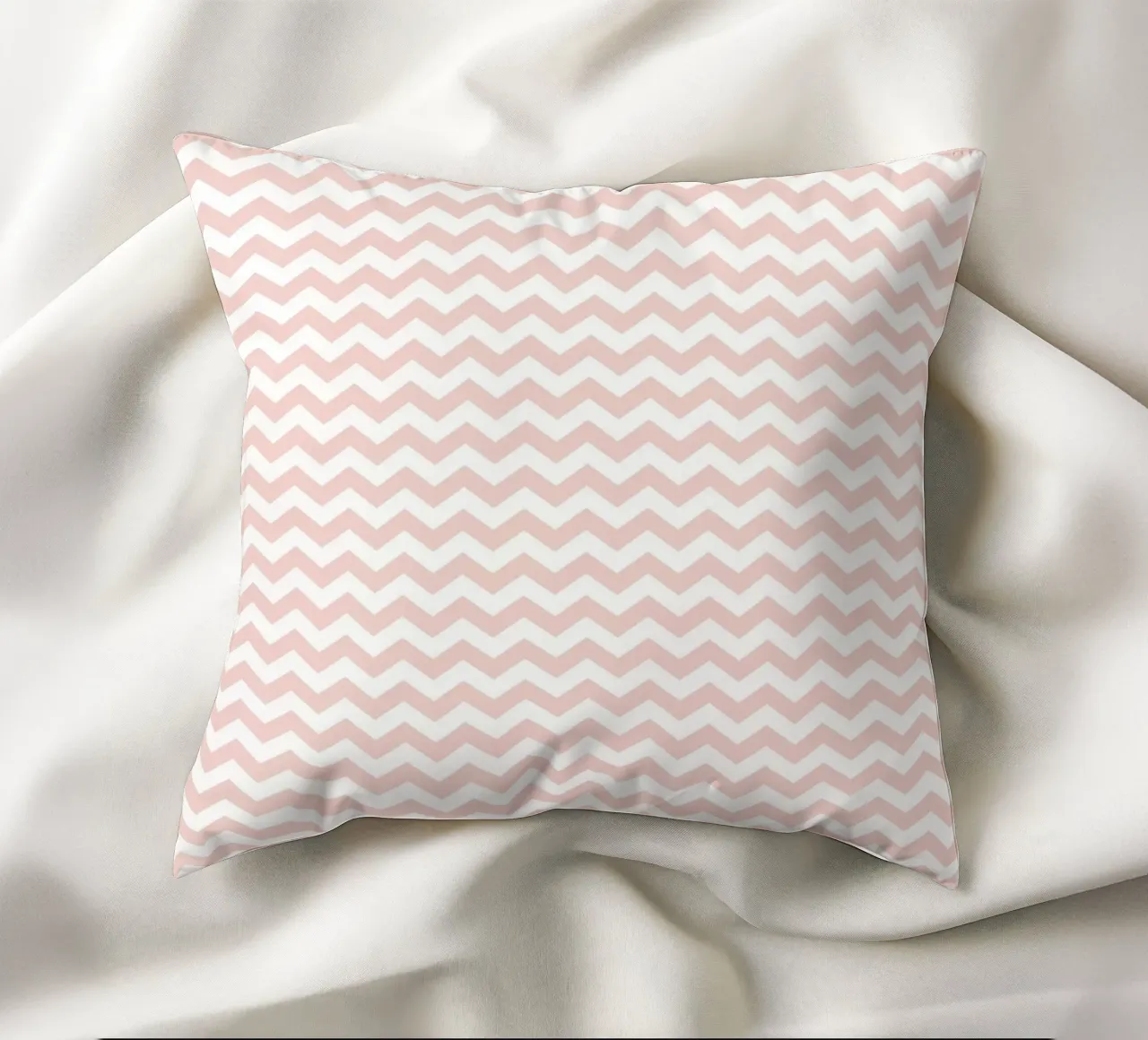 Minimal Basic Simple Chevron Pattern | Dusty Pink and White (Rosa e Bianco) cuscino da Beauty in Simplicity