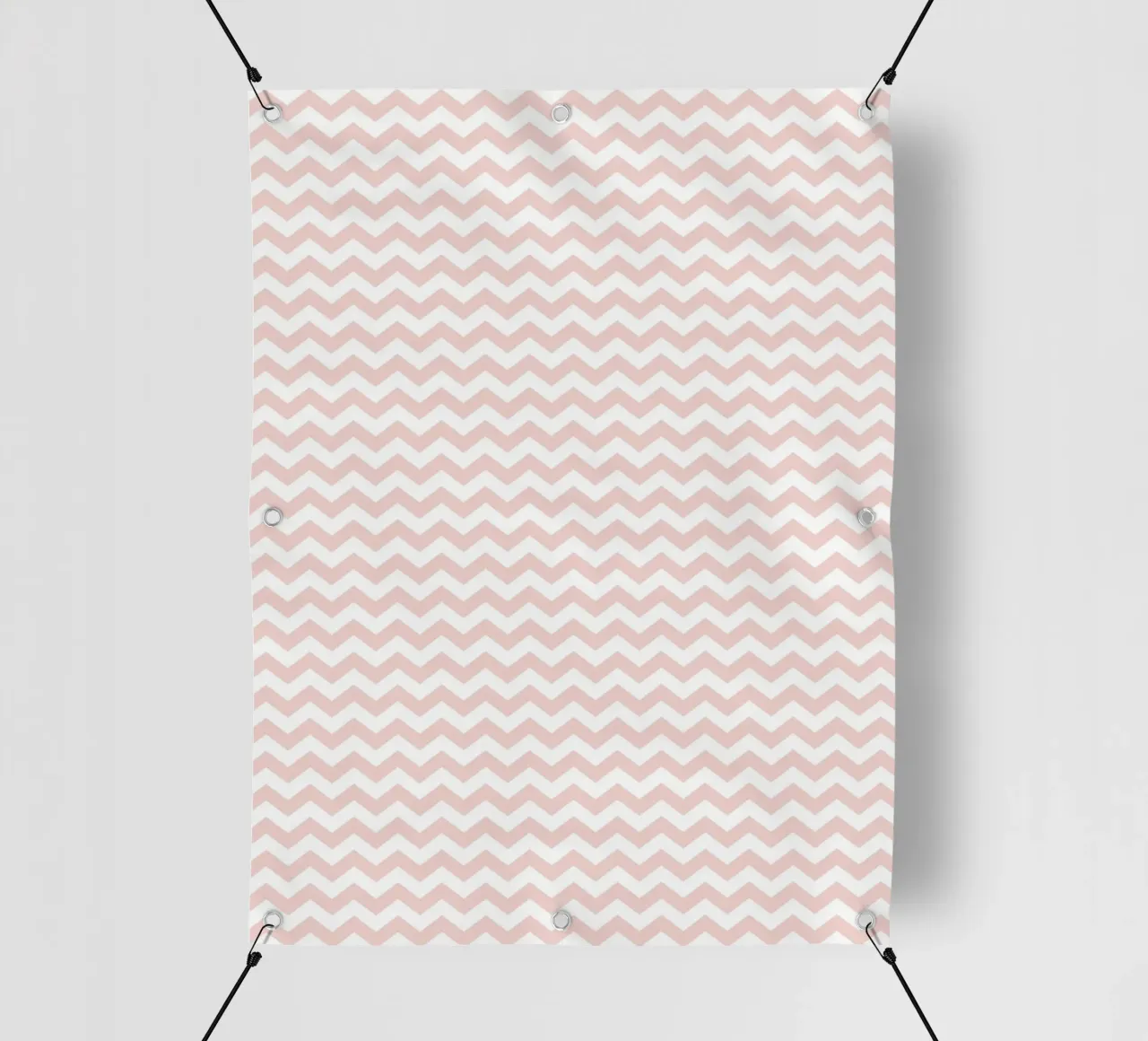 Minimal Basic Simple Chevron Pattern | Dusty Pink and White (Rosa e Bianco) telo in pvc da Beauty in Simplicity