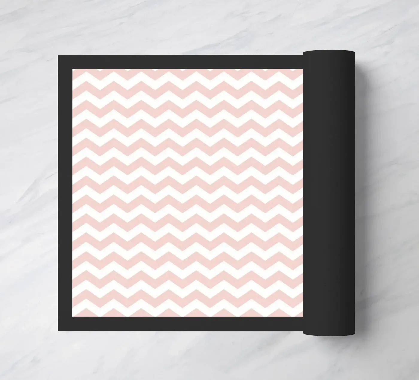 Minimal Basic Simple Chevron Pattern | Dusty Pink and White doormat by Beauty in Simplicity