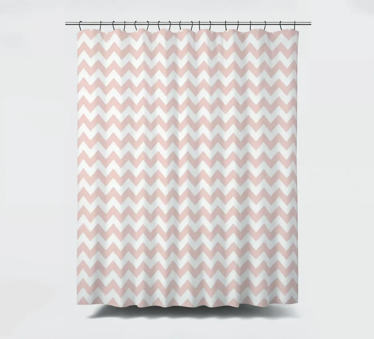Minimal Basic Simple Chevron Pattern | Dusty Pink and White (Rosa e Bianco) tenda da doccia da Beauty in Simplicity