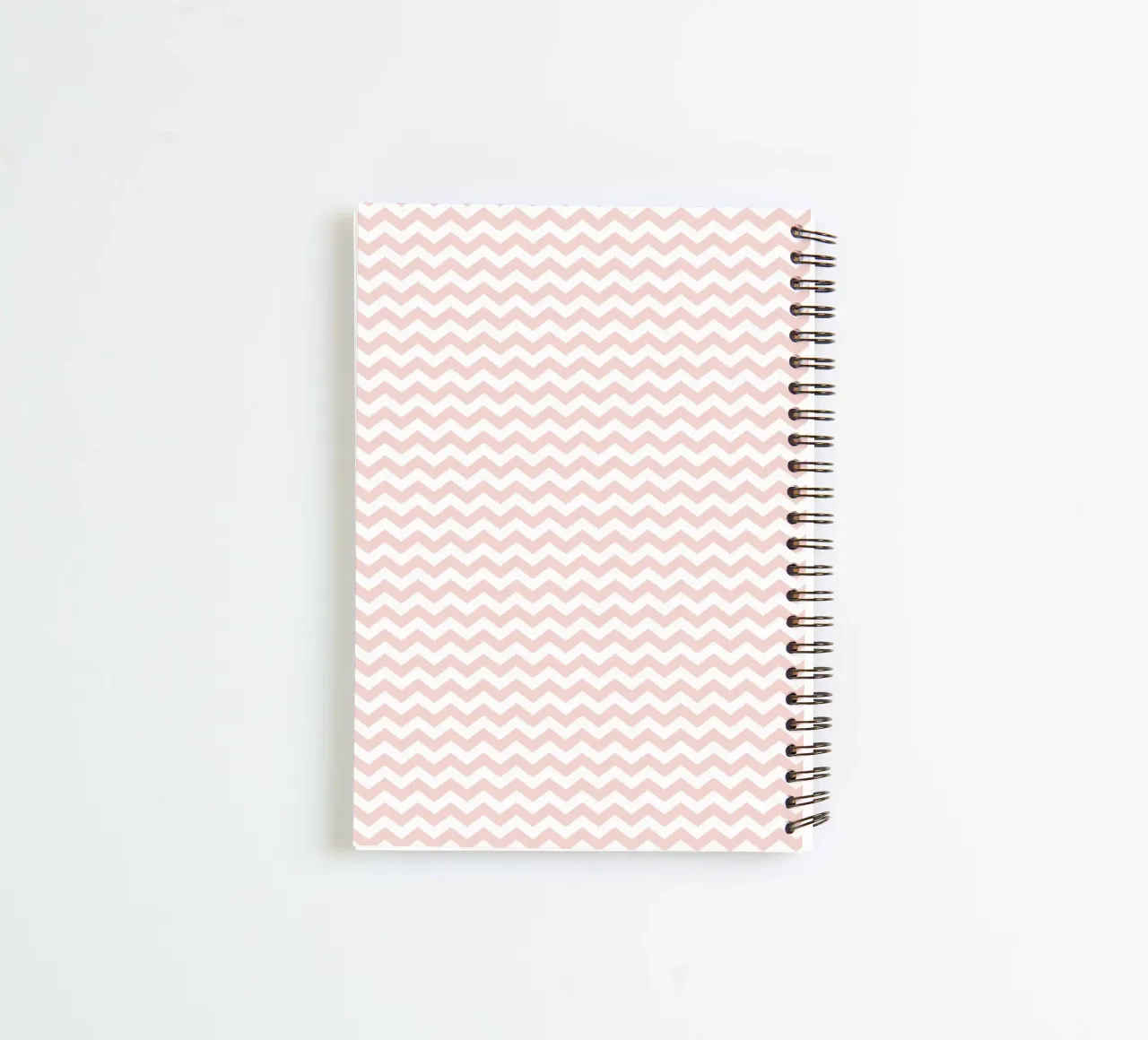 Minimal Basic Simple Chevron Pattern | Dusty Pink and White spiral notebook by Beauty in Simplicity