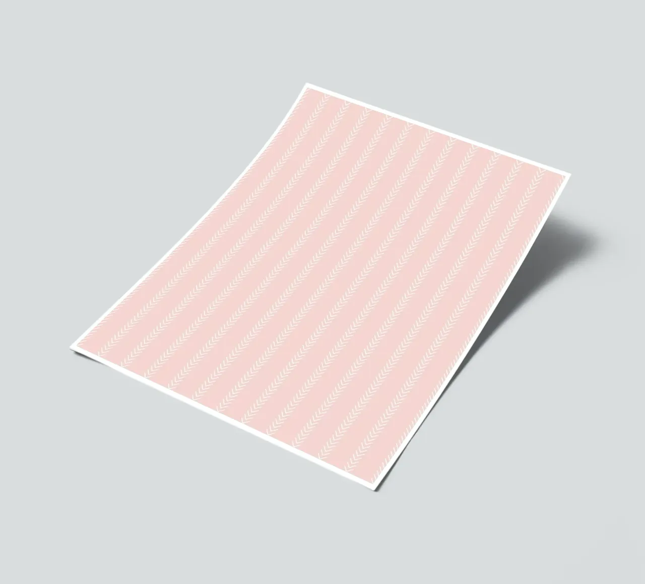 Frecce classiche minimali a strisce, bianche su rosa cipria foglio adesivo da Beauty in Simplicity