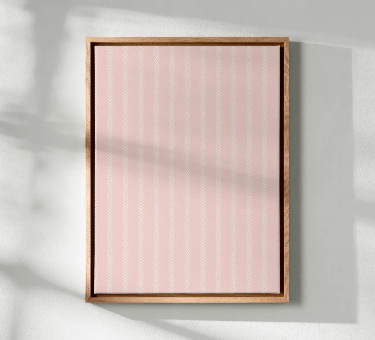 Frecce classiche minimali a strisce, bianche su rosa cipria tela da Beauty in Simplicity