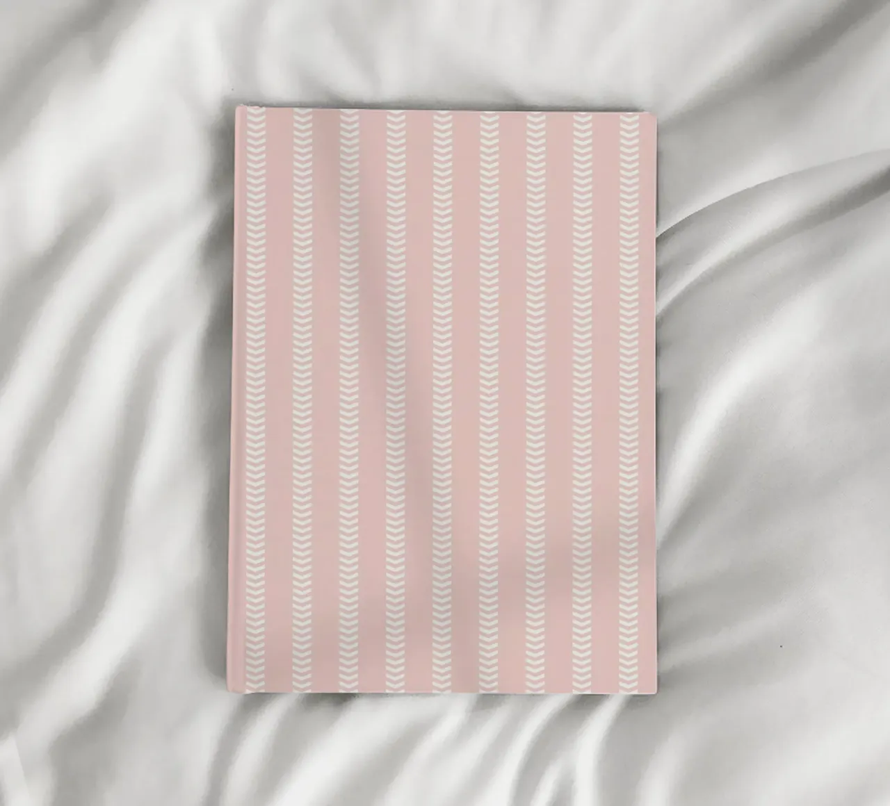 Minimal Basic Mudcloth Striped Arrows | White on Pale Pink notebook by Beauty in Simplicity
